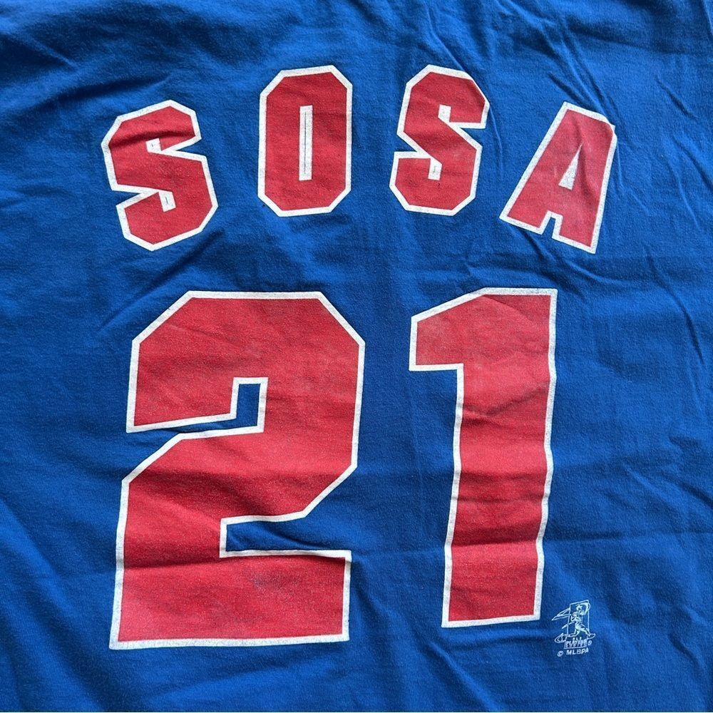 Dynasty Vintage Sammy Sosa 2004 Chicago Cubs #21 Blue Red Graphic T-Shirt Medium - Picture 7 of 13